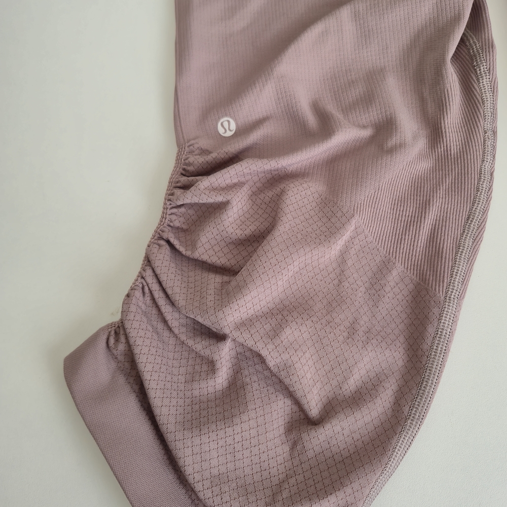 Lululemon Ebb to Street Tight Ruched Crop Leggings Mauve Size 12 - Picture 9 of 14